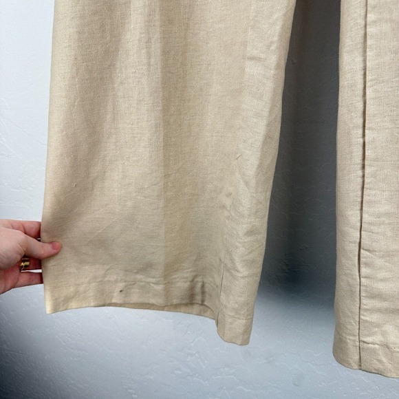 Chadwicks‎ Pants Womens Size 16 Cream Lined Wide Leg Linen Blend Trousers - Picture 5 of 8
